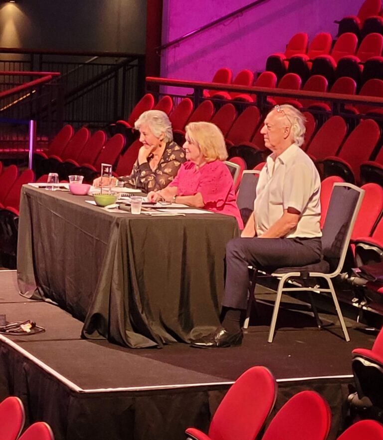 Adjudicators Clair Caldwell, Patricia Wright and Uwe Grodd